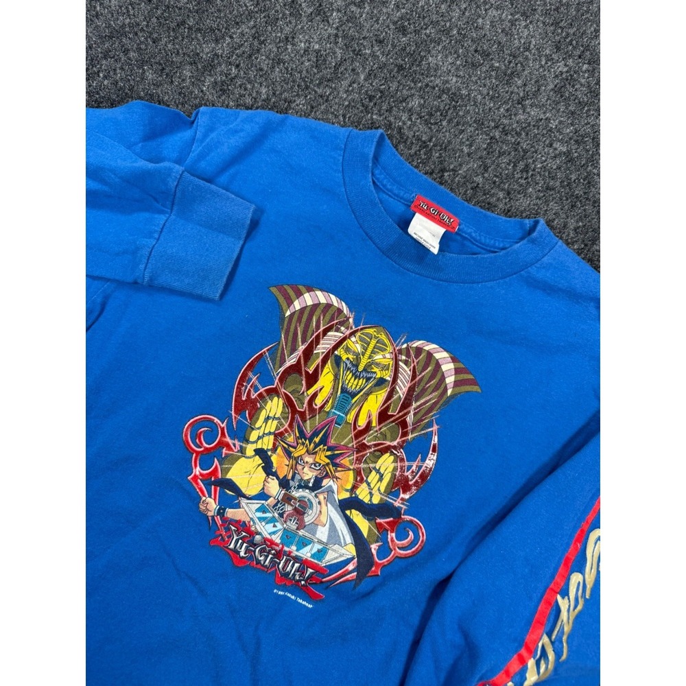 VTG 1996 Yu-Gi-Oh Yugi Dark Magician Long Sleeve Shirt Youth Small Anime Rare